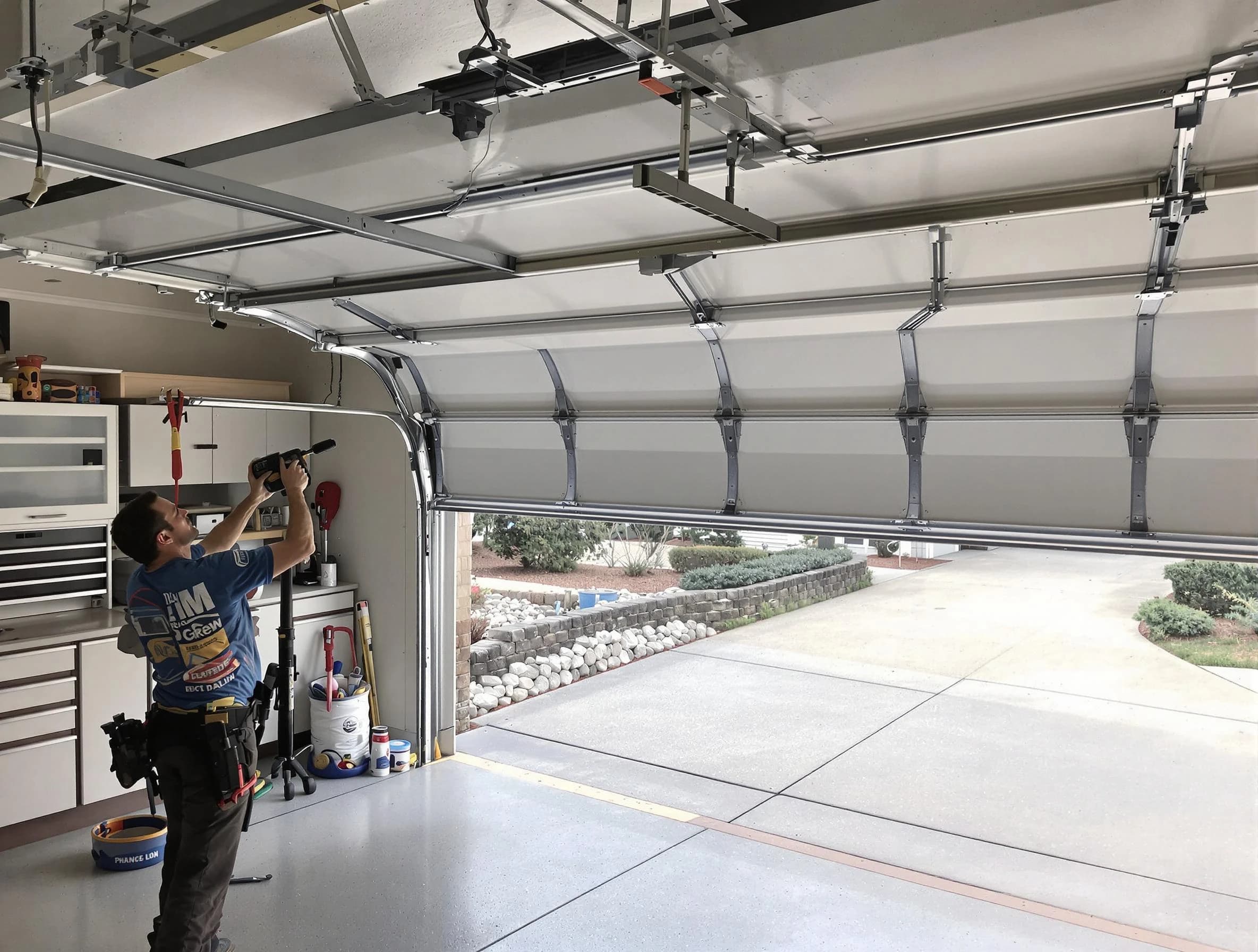 Garage door track repair service by Druid Hills Garage Door Repair in Druid Hills