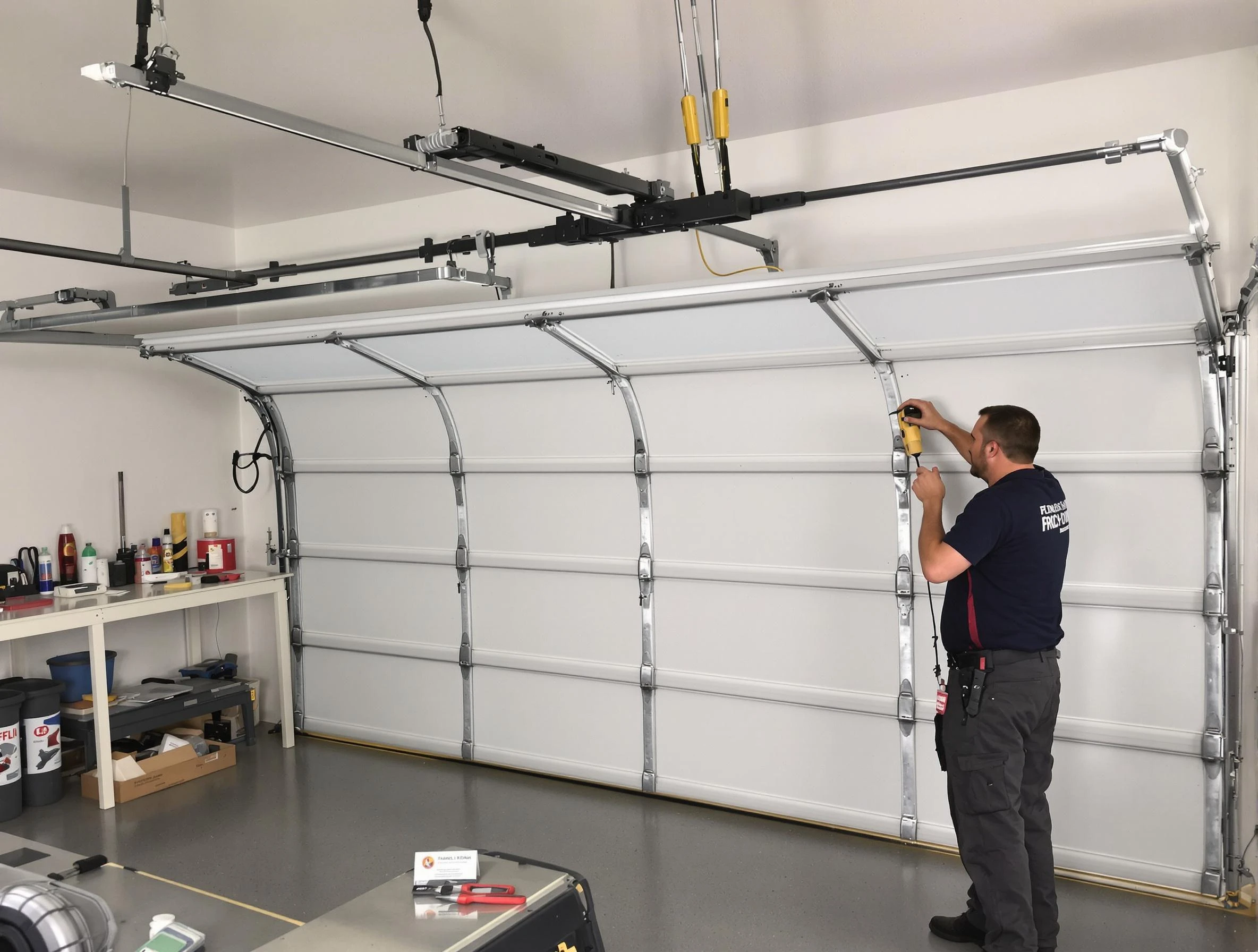 Druid Hills Garage Door Repair certified technician performing overhead door system repair in Druid Hills