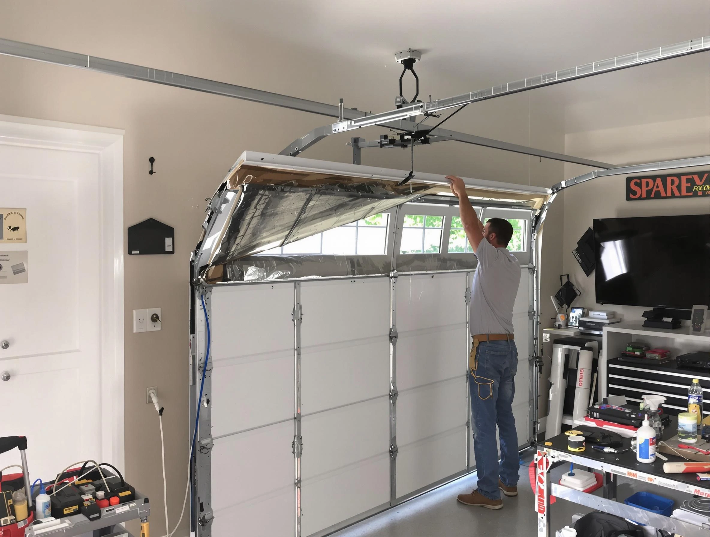 Garage door section replacement by Druid Hills Garage Door Repair in Druid Hills