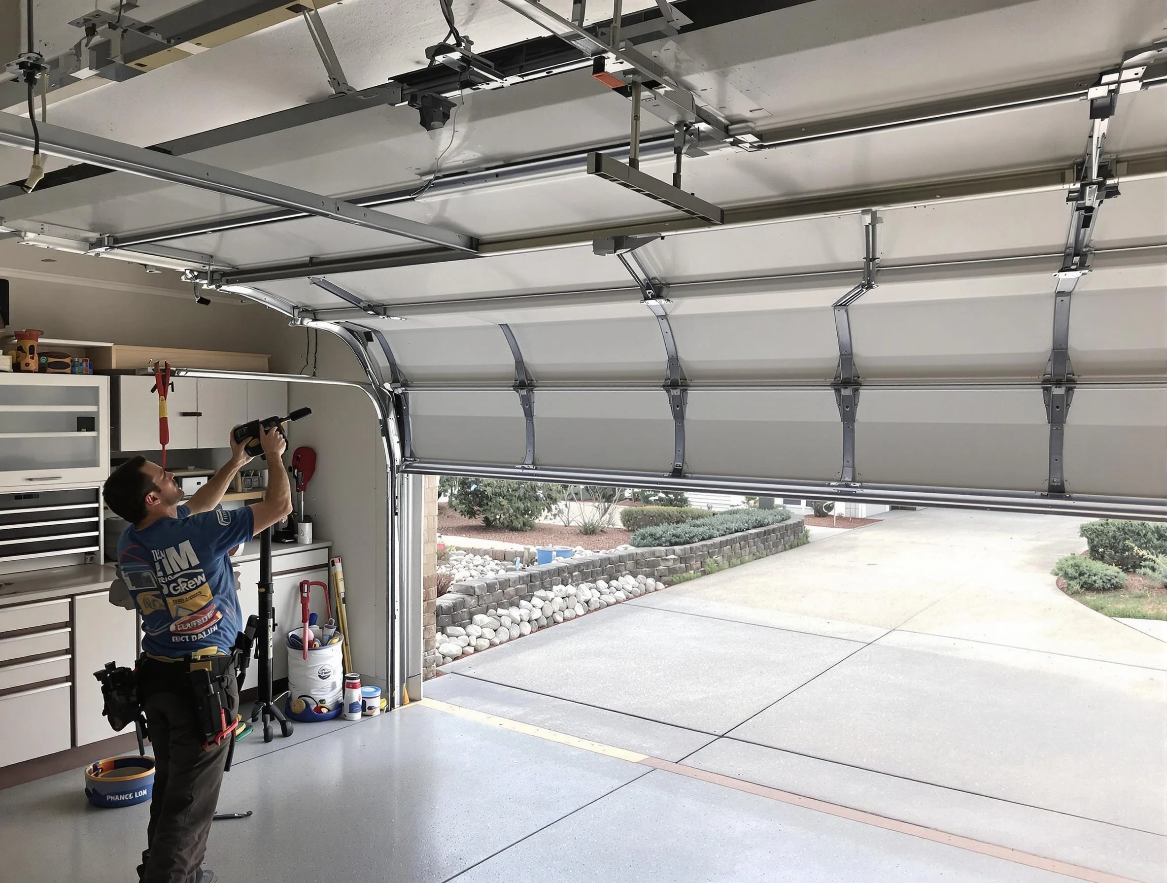 Garage door track repair service by Druid Hills Garage Door Repair in Druid Hills